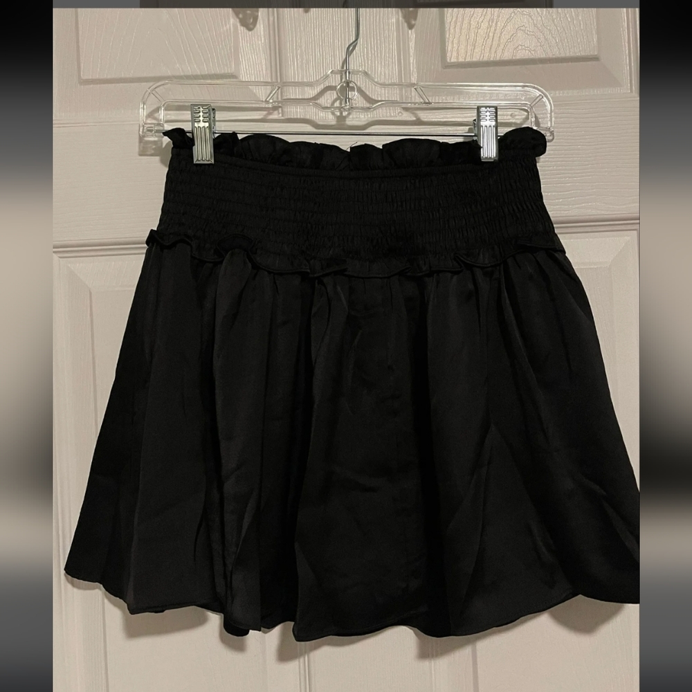 black ruffled skirt